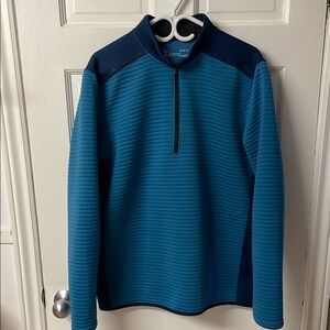 Under Armour Golf loose fit Coldgear ribbed quarter zip golf sweater men size L